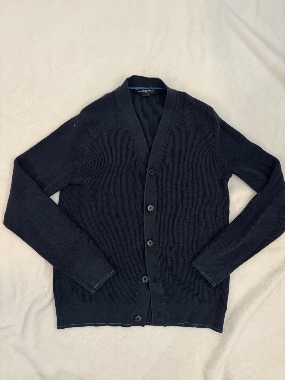 AVAILABLE! Banana Republic Men's Dark Navy V-Neck Button Cardigan